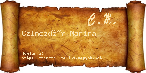 Czinczár Marina névjegykártya